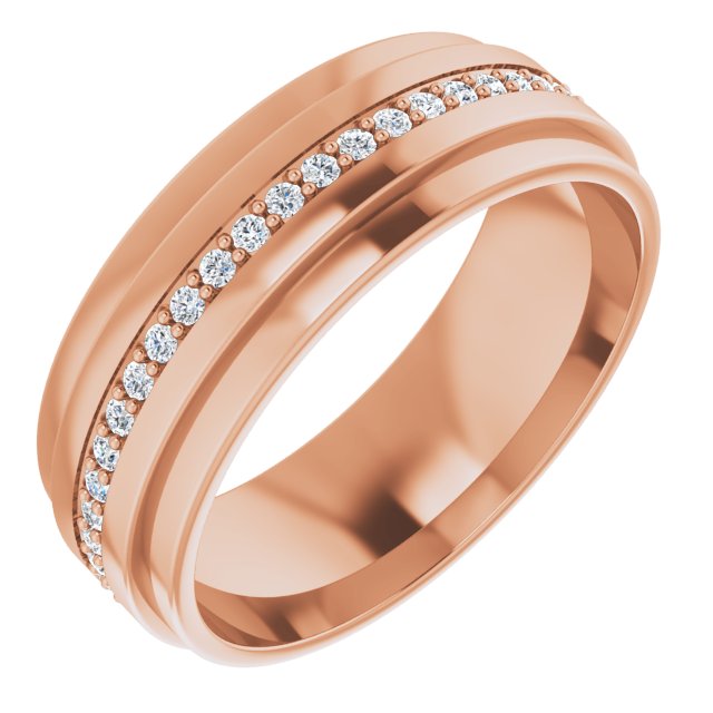 Round Diamond Men's Double Edge Eternity Band-VIRABYANI